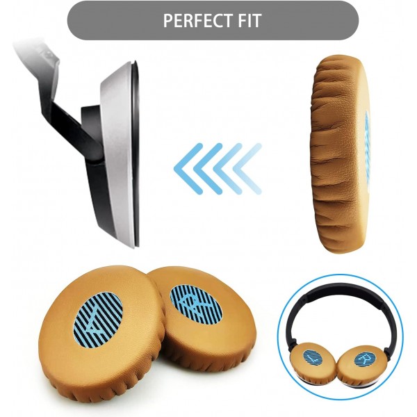 Bose SoundLink On-Ear(OE), On-Ear 2(OE2), OE2i 및 SoundTrue On-Ear(OE) 헤드폰과 호환되는 이어 패드 교체용 폼 이어 패드(갈색)