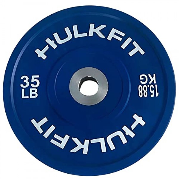 HulkFit 2 스포츠 시리즈 올림픽 충격 흡수 고무 범퍼 웨이트 플레이트(바벨용)