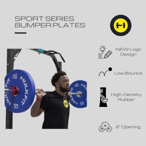 HulkFit 2 스포츠 시리즈 올림픽 충격 흡수 고무 범퍼 웨이트 플레이트(바벨용)