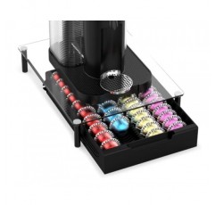 Nespresso Vertuoline 캡슐과 호환되는 유리 커피 포드 서랍 홀더 주최자, 40개의 큰 포드 또는 52개의 포드 보유, NP01C