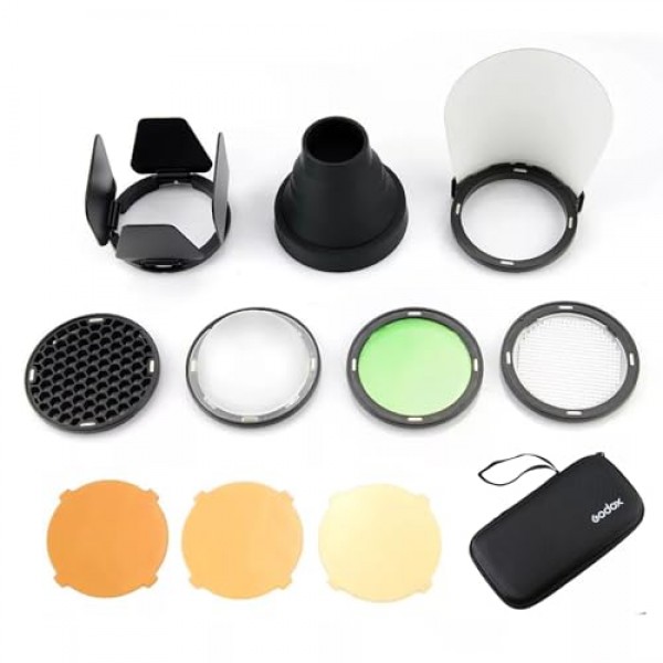 Godox V860II V860III V850III V850II TT685 TT685II TT600 TT560II TT520II, YONGNUO 스피드라이트, Canon Nikon Sony Speedlight용 Godox S-R1 플래시 헤드 어댑터가 포함된 Godox AK-R1 라운드 헤드 액세