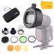 Godox V860II V860III V850III V850II TT685 TT685II TT600 TT560II TT520II, YONGNUO 스피드라이트, Canon Nikon Sony Speedlight용 Godox S-R1 플래시 헤드 어댑터가 포함된 Godox AK-R1 라운드 헤드 액세