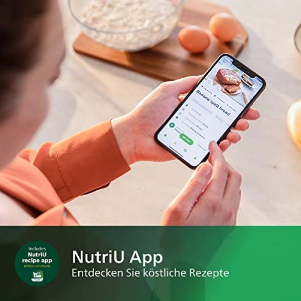 필립스 에센셜 에어프라이어 XL - 6.2 L, 1.2 Kg, 2000와트, 7가지 요리 사전 설정, 레시피(NutriU 앱), 디지털 디스플레이, 급속 공기 기술, 블랙(HD9270/90)