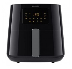 필립스 에센셜 에어프라이어 XL - 6.2 L, 1.2 Kg, 2000와트, 7가지 요리 사전 설정, 레시피(NutriU 앱), 디지털 디스플레이, 급속 공기 기술, 블랙(HD9270/90)