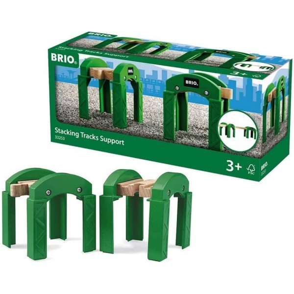 BRIO World Train Track Stacking Supports for Kids Age 3세 이상 - 모든 BRIO 철도 기차 세트 및 액세서리 싱글과 호환 가능