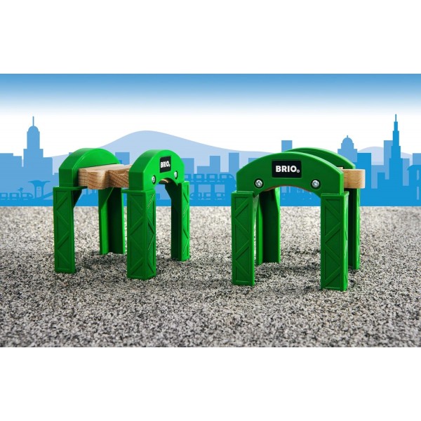 BRIO World Train Track Stacking Supports for Kids Age 3세 이상 - 모든 BRIO 철도 기차 세트 및 액세서리 싱글과 호환 가능