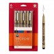 SAKURA Pigma Micron Fineliner 펜 - 보관용 검정색 및 컬러 잉크 펜 - 쓰기, 그리기 또는 저널링용 펜 - 검정색 및 다양한 컬러 잉크 - 01 포인트 크기 - 6 팩
