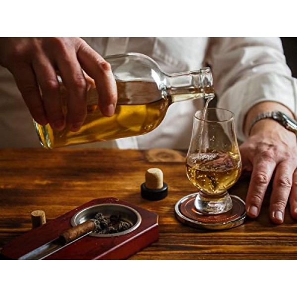 Glencairn - 공식 Glencairn 위스키 잔(2) 및 물병 비행 트레이 선물 세트 - 남성 및 여성용 시음용 위스키 잔 세트