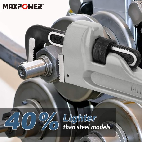 파이프 렌치 900mm, MAXPOWER 36인치 알루미늄 직선 파이프 렌치 헤비 듀티 배관 렌치 파이프 스패너 스틸슨