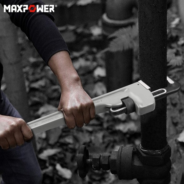 파이프 렌치 900mm, MAXPOWER 36인치 알루미늄 직선 파이프 렌치 헤비 듀티 배관 렌치 파이프 스패너 스틸슨