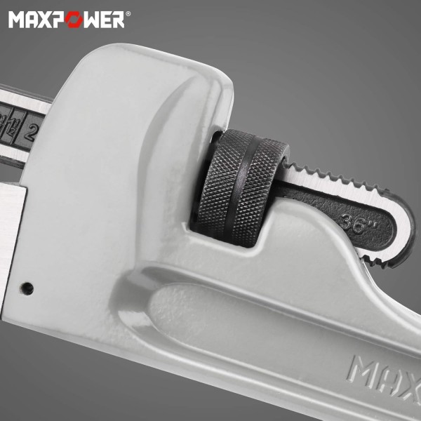 파이프 렌치 900mm, MAXPOWER 36인치 알루미늄 직선 파이프 렌치 헤비 듀티 배관 렌치 파이프 스패너 스틸슨