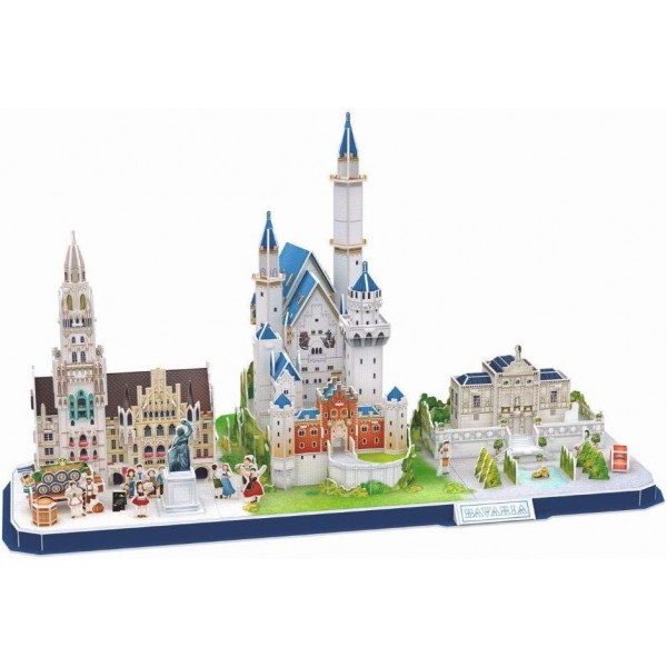 Revell 3D 퍼즐 00143 I 바이에른 스카이라인 I 178조각 I 4시간의 어린이와 어른을 위한 조립 재미 I 10년부터 바이에른을 미니어처로 직접 조립합니다