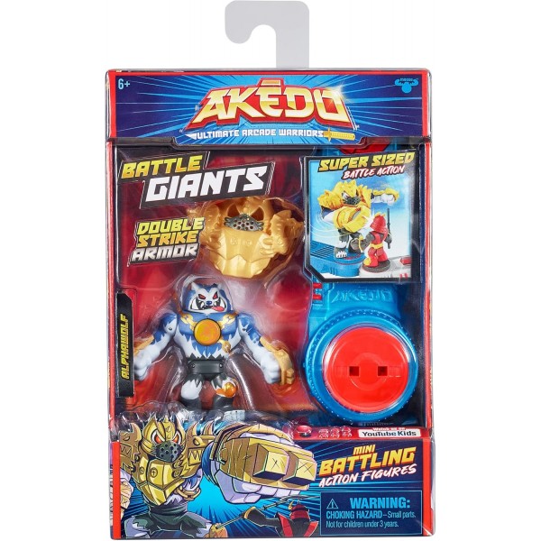 Akedo Giant Alpha Wolf 단일 그림 푸시 버튼 컨트롤러 갑옷 이중 방어 연령 6 + AKE05200 Giochi Preziosi Multicolored