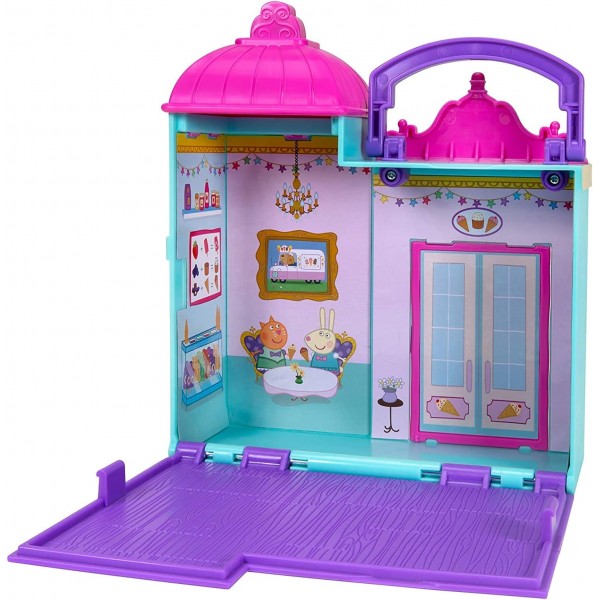 Peppa Wutz PEP0698 Peppa's Ice Café Playset with 아이스크림 스탠드 및 2세 Peppa's Ice Cream Café 어린이를 위한 전용 Peppa 피규어 1개