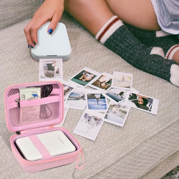 KODAK Step/Canon Ivy/Ivy 2/ Ivy CLIQ+2 CLIQ 2 CLIQ+ 모바일 포토 미니 프린터와 호환되는 케이스, 종이, 충전기 및 액세서리용 즉석 카메라 보관 가방(박스만 해당)-핑크색