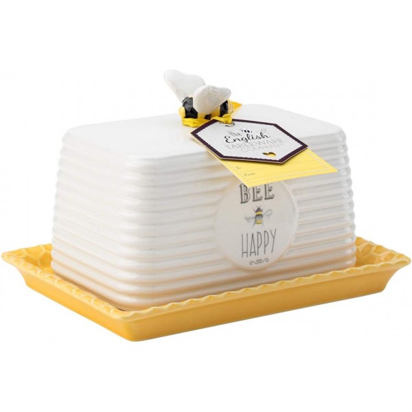 ENGLISH TABLEWARE CO DD0197A01 English Tableware Company 꿀벌 해피 버터 접시, 세라믹