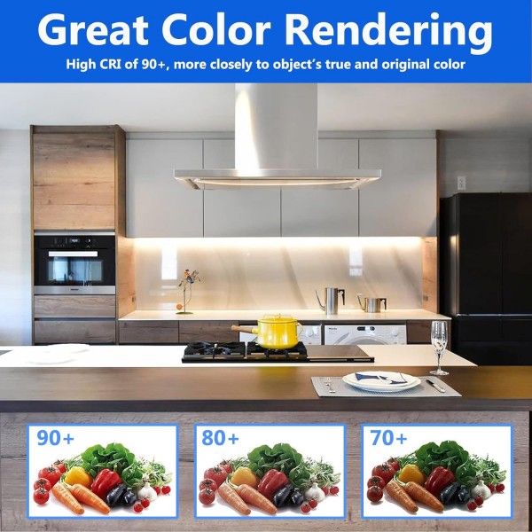 JOYLIT 24V LED 스트립 조명 5M 3000K 웜 화이트 2240lm/M 울트라 브라이트 IP20 비방수, CE UL 등록 프리미엄 CRI 90+ 1200LED 2835SMD 주거용, 상업용 자체 접착 실내 테이프 조명