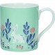 KitchenCraft Fine Bone China 330ml 캔 머그, 목판화 토끼