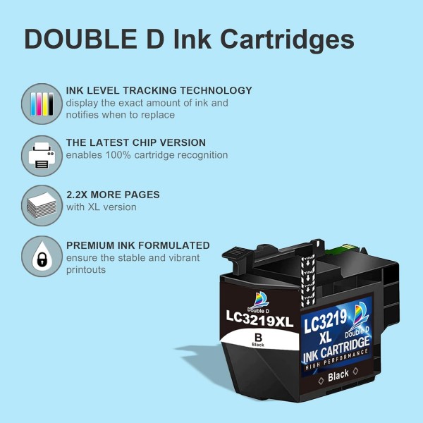 LC3219XL 호환 형제 LC3219 LC3217 LC3219XL 잉크 카트리지 형제 MFC J5330DW J5335DW J5730DW J5930DW J6530DW J6930DW J6935DW(1Black, 1MYellowa), OUBLEx1MYelCyan,