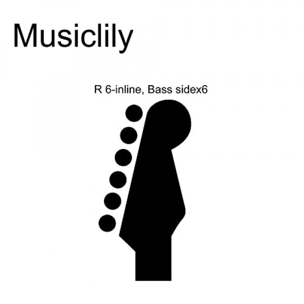 Musiclily Pro 6인라인 2핀 기타 잠금 튜너 머신 헤드 튜닝 페그 키 세트 Fender Strat/Tele, Black