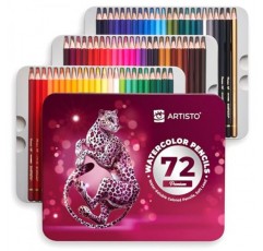 Artisto 프리미엄 수채화 연필 | 72개 세트, 고품질 3.5mm 소프트 코어 리드, 수용성 연필, 초보자 및 고급 아티스트에게 적합