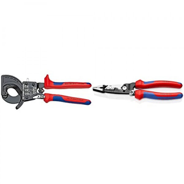 KNIPEX 래칫팅 케이블 컷 + KNIPEX 도구 13 72 8 단조 와이어 스트리퍼