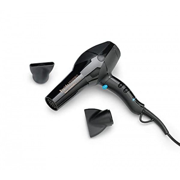 Diva Styling Rapida 4000 Pro 헤어 드라이어 - 헤어 드라이어 - 4단계 가열 및 2단계 팬 - 쿨샷 포함 - 내구성이 뛰어난 AC 모터, 블랙