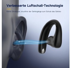 OpenRock Open-Ear 헤드폰 Bluetooth 5.2 무선, 마이크가 있는 헤드셋, 튜브 베이스 저주파, 듀얼 16.2mm 드라이버, ENC 통화 소음 제거, 달리기용 공기 전도 스포츠 헤드폰