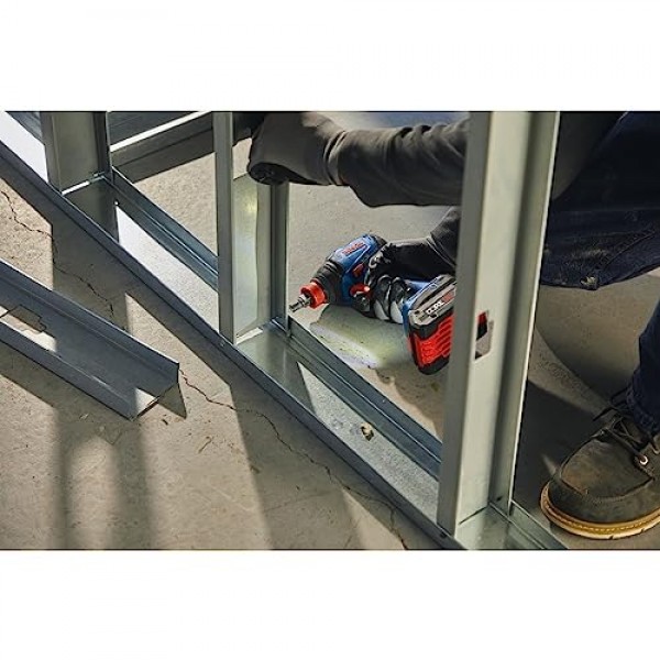 BOSCH GDX18V-1860CB15 18V 연결 가능 투인원 1/4인치 그리고 1/2인치. 비트/소켓 임팩트 드라이버/렌치 키트(1) CORE18V 4 Ah 고급 전원 배터리 포함