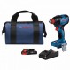 BOSCH GDX18V-1860CB15 18V 연결 가능 투인원 1/4인치 그리고 1/2인치. 비트/소켓 임팩트 드라이버/렌치 키트(1) CORE18V 4 Ah 고급 전원 배터리 포함