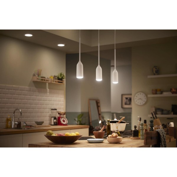 Philips Hue White Ambiance Devote 천장 조명 확장 흰색 570lm, 밝기 조절 가능, 모든 흰색 음영, 앱을 통해 제어 가능, Amazon Alexa(Echo, Echo Dot)와 호환 가능