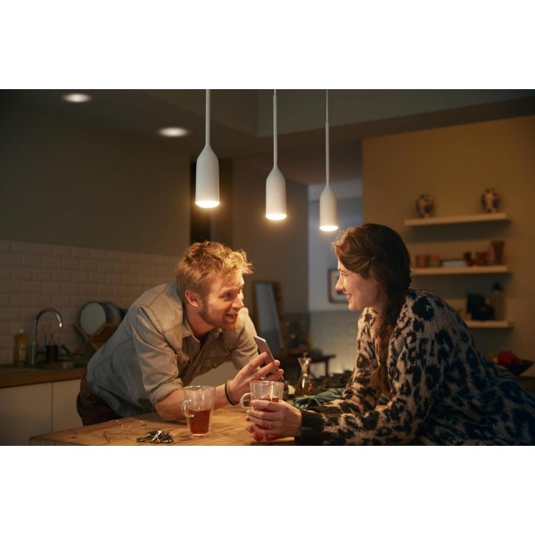 Philips Hue White Ambiance Devote 천장 조명 확장 흰색 570lm, 밝기 조절 가능, 모든 흰색 음영, 앱을 통해 제어 가능, Amazon Alexa(Echo, Echo Dot)와 호환 가능