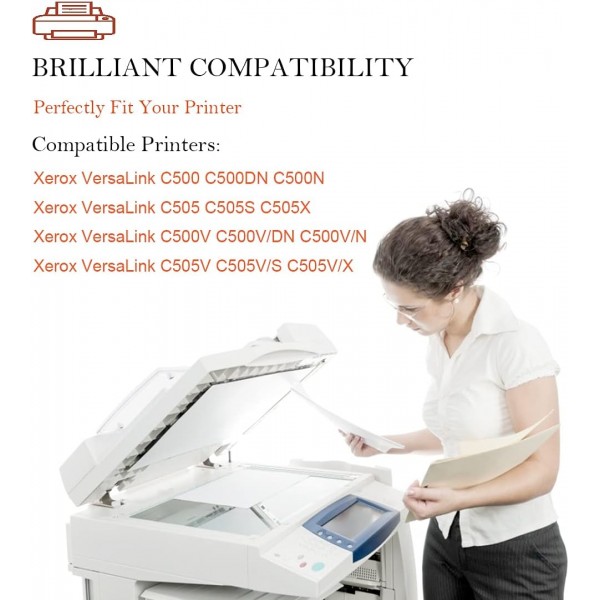 Xerox VersaLink C500 C500DN C500N C505 C505S C505X Printer5000 페이지용 호환 토너 카트리지 C500 C505 106R03862(검정)