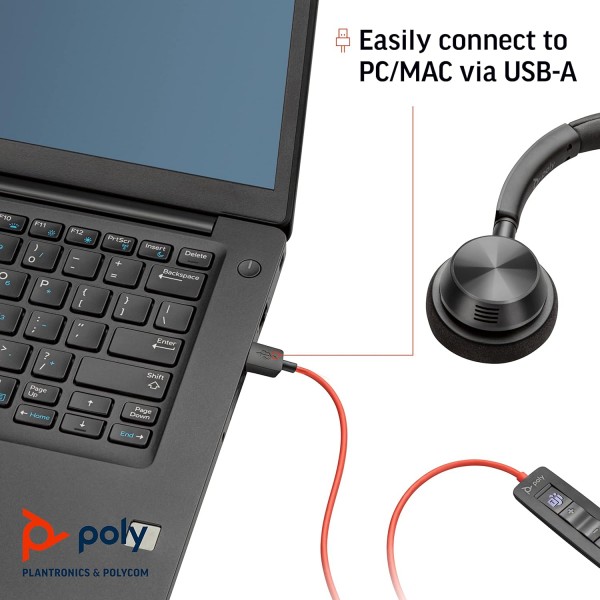 Plantronics - Blackwire 3310 USB-A(폴리) - 마이크 붐이 포함된 유선 1이어 헤드셋(모노) 및 Blackwire 3320 USB-A(폴리) - 마이크 붐이 포함된 유선 2이어 헤드셋(스테레오) 3320 헤드셋