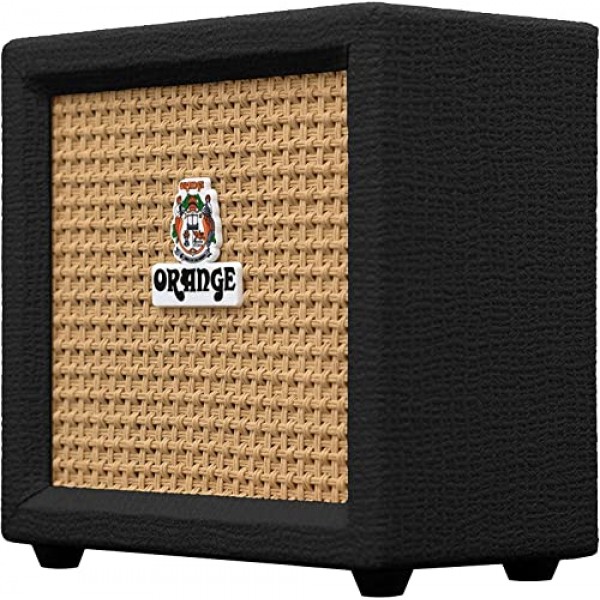 Orange Crush Amp(블랙) 미니 3W 아날로그 콤보 배터리 구동 앰프 번들(배터리 2개 및 액체 오디오 폴리싱 천 포함) - 휴대용 연습용 앰프, 미니 스피커 앰프, 일렉트릭 기타 