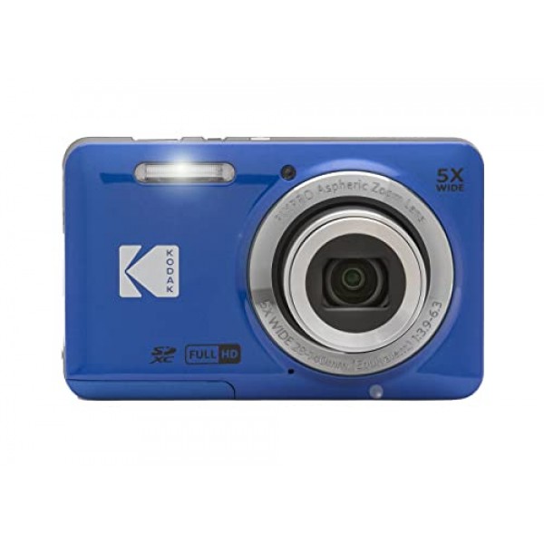 Kodak PIXPRO FZ55 디지털 카메라(블루) + 블랙 포인트 앤 샷 카메라 케이스 + 트랜센드 64GB SD 메모리 카드 + 3단 접이식 메모리 카드 지갑 + 고속 SD USB 카드 리더 + 기타!