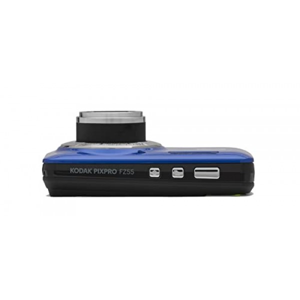 Kodak PIXPRO FZ55 디지털 카메라(블루) + 블랙 포인트 앤 샷 카메라 케이스 + 트랜센드 64GB SD 메모리 카드 + 3단 접이식 메모리 카드 지갑 + 고속 SD USB 카드 리더 + 기타!