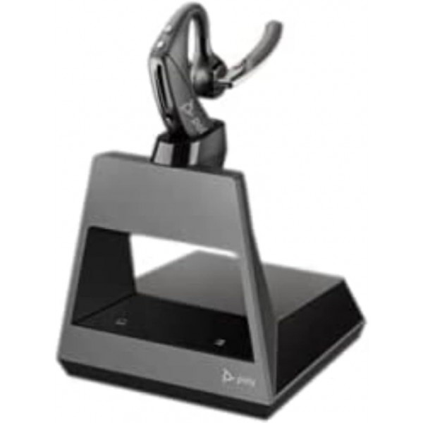 Plantronics - Voyager 5200 Office(Poly) 무선 Bluetooth 헤드셋 능동형 소음 차단 WindSmart 기술 SoundGuard Mobile/Phone/PC/Mac Teams(인증) Zoom 등에서 작동 USB-A Bluetooth RJ9 PC, 모바일, 데스크