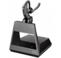 Plantronics - Voyager 5200 Office(Poly) 무선 Bluetooth 헤드셋 능동형 소음 차단 WindSmart 기술 SoundGuard Mobile/Phone/PC/Mac Teams(인증) Zoom 등에서 작동 USB-A Bluetooth RJ9 PC, 모바일, 데스크