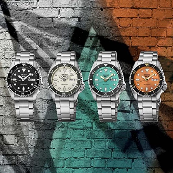 세이코 5 스포츠 SKX '미디' 38mm 블랙 | 스테인레스 스틸 팔찌 SRPK29K1