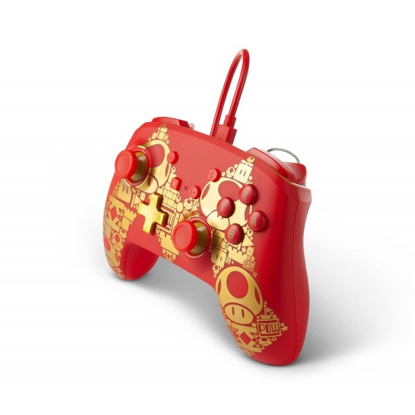업그레이드된 Nintendo Switch용 유선 PowerA 컨트롤러 - Golden M