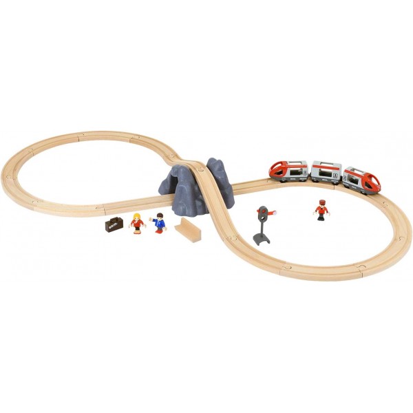 BRIO World Railway Starter Train Set A for Kids Age 3세 이상 - 모든 BRIO 철도 세트 및 액세서리와 호환 가능 Railway Starter Set A
