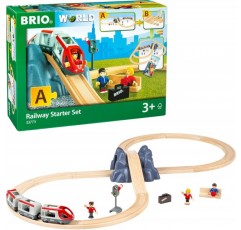 BRIO World Railway Starter Train Set A for Kids Age 3세 이상 - 모든 BRIO 철도 세트 및 액세서리와 호환 가능 Railway Starter Set A