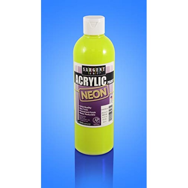 Sargent Art 16oz 네온 아크릴 페인트, 연두빛