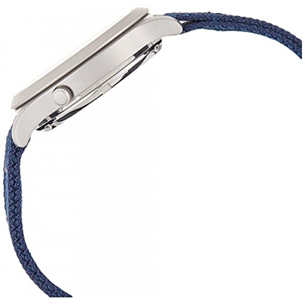 남성용 SNK807 SEIKO 5 자동 스테인리스 스틸 시계, 블루 캔버스 밴드 포함