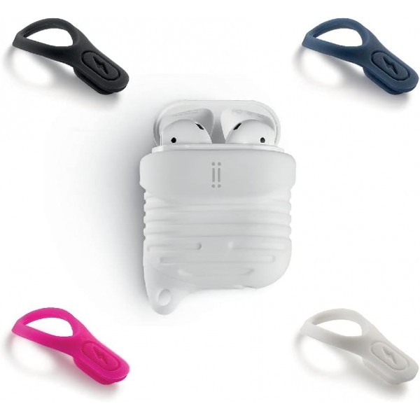 aiino - AirPods 1 & 2용 DropCase 실리콘 케이스 Apple Airpods 케이스용 스크래치 방지 충격 방지 커버 방수 - 흰색
