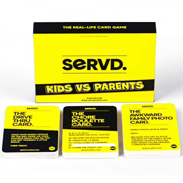 SERVD - 어린이 대 부모 - 재미있는 실생활 가족 카드 게임