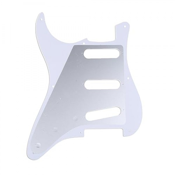 Musiclily Pro 8홀 50s 57 American Stratocaster용 빈티지 스타일 Strat SSS 기타 픽가드, 4겹 화이트 펄