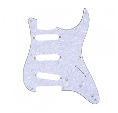 Musiclily Pro 8홀 50s 57 American Stratocaster용 빈티지 스타일 Strat SSS 기타 픽가드, 4겹 화이트 펄