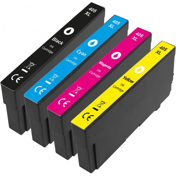 NINETEC 4종 세트는 Epson 405XL과 호환 가능 | WF-3800 WF-3820DWF WF-3825DWF WF-3830DWTF WF-4800 WF-4820DWF WF-4825DWF WF-4830DTWf WF-7800 WF-7835DTWf WF-78TW484 -7310DTW WF-7830DTWf (06) 4개 세트(1BK + 1C + 1M